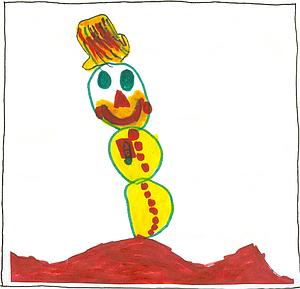 Aika malt einen Schneemann – einen Schneemann bunt zu malen, macht Spa!
